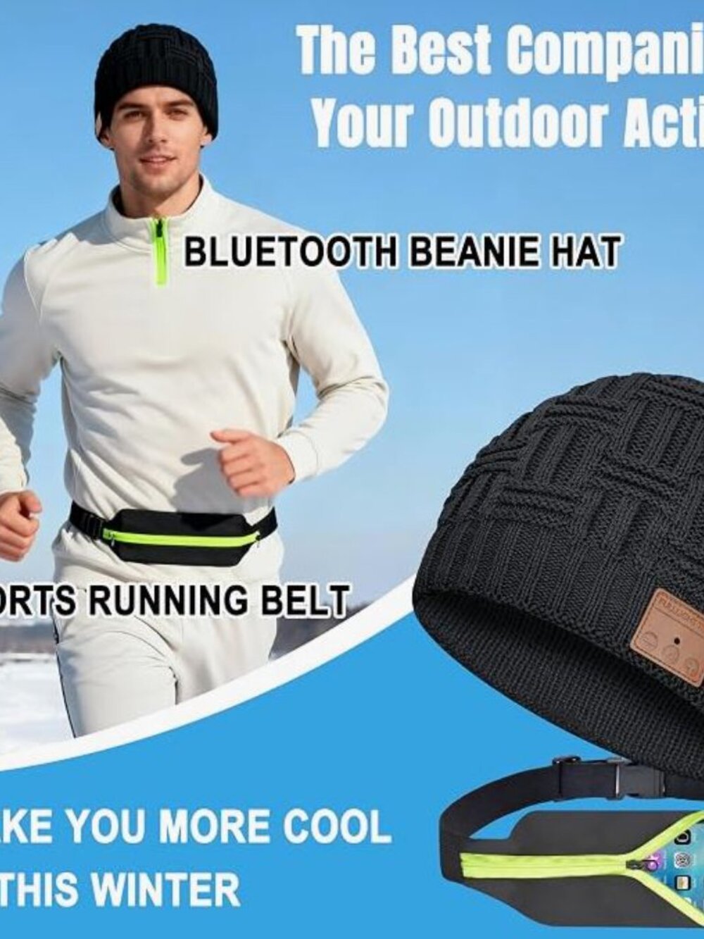 Bluetooth Beanie,Wireless Beanie Headphones Hat Unique Christmas Tech Gifts - Picture 2 of 6